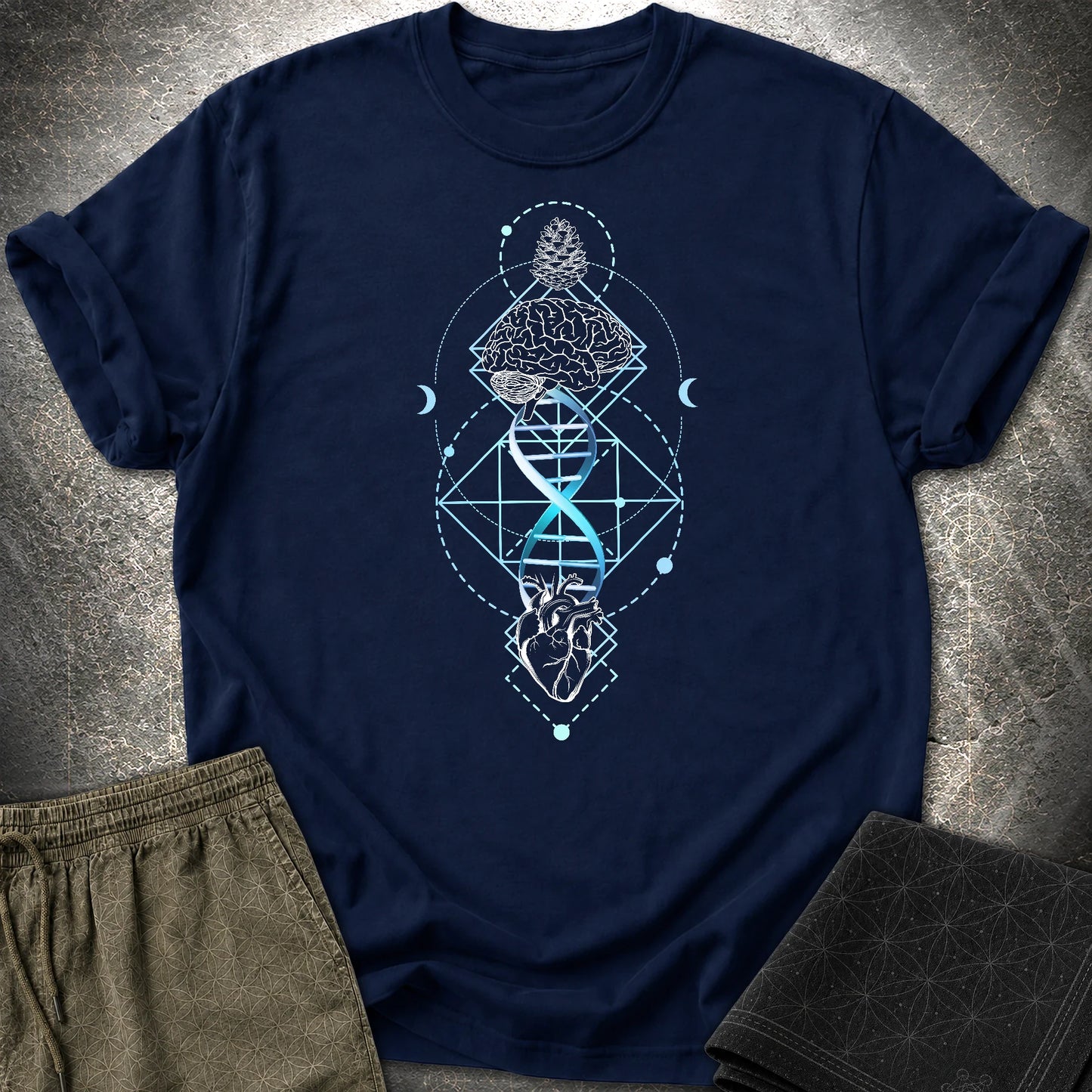 Brain Heart Coherence T-Shirt - Brain Heart Coherence T-Shirt - Navy
