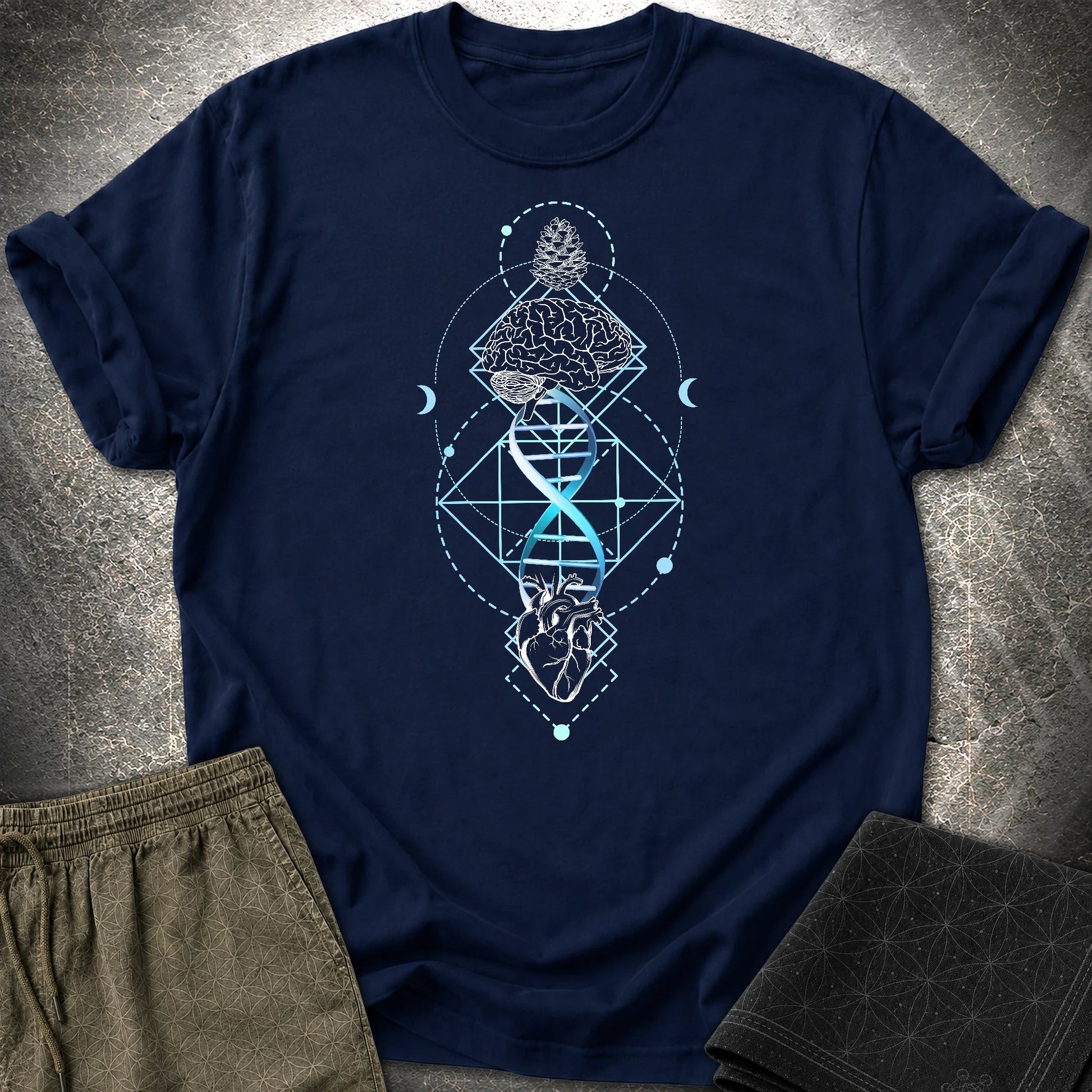 Brain Heart Coherence T-Shirt - Brain Heart Coherence T-Shirt - Navy