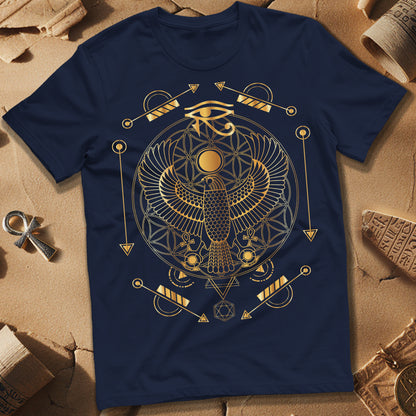 Falcon Flower Of Life Egypt T-Shirt