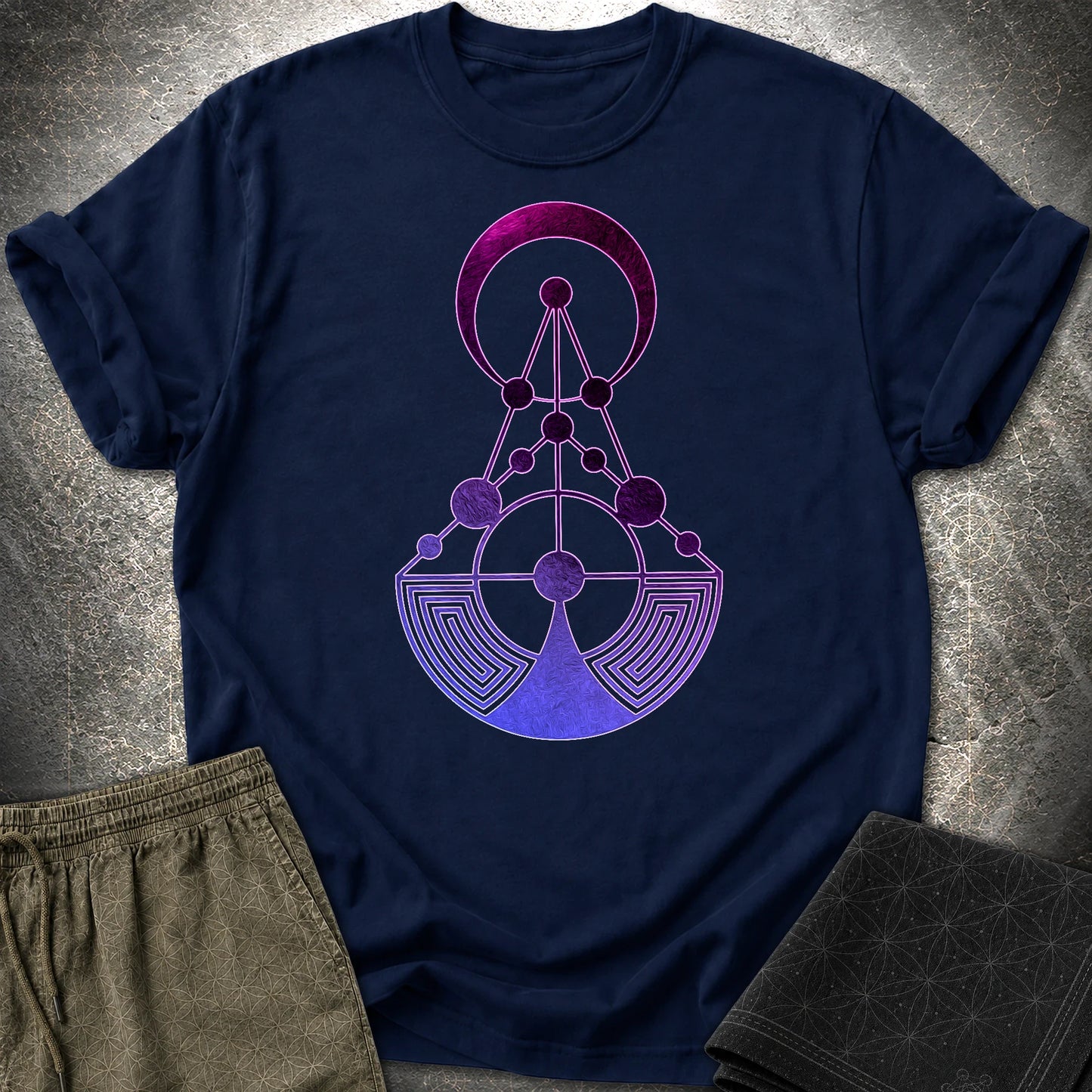 Crop Circle Antenna T-Shirt - Crop Circle Antenna T-Shirt - Navy