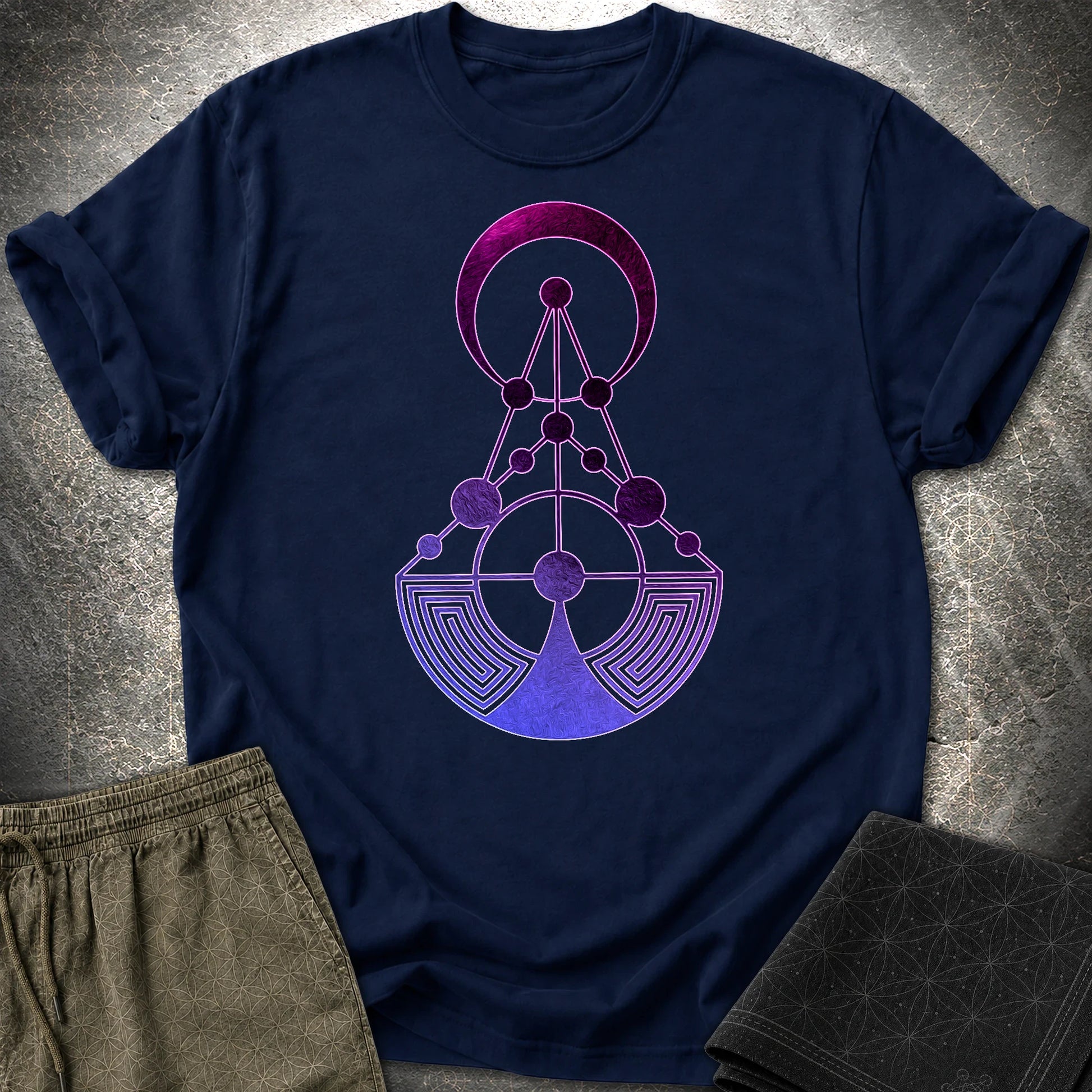 Crop Circle Antenna T-Shirt - Crop Circle Antenna T-Shirt - Navy