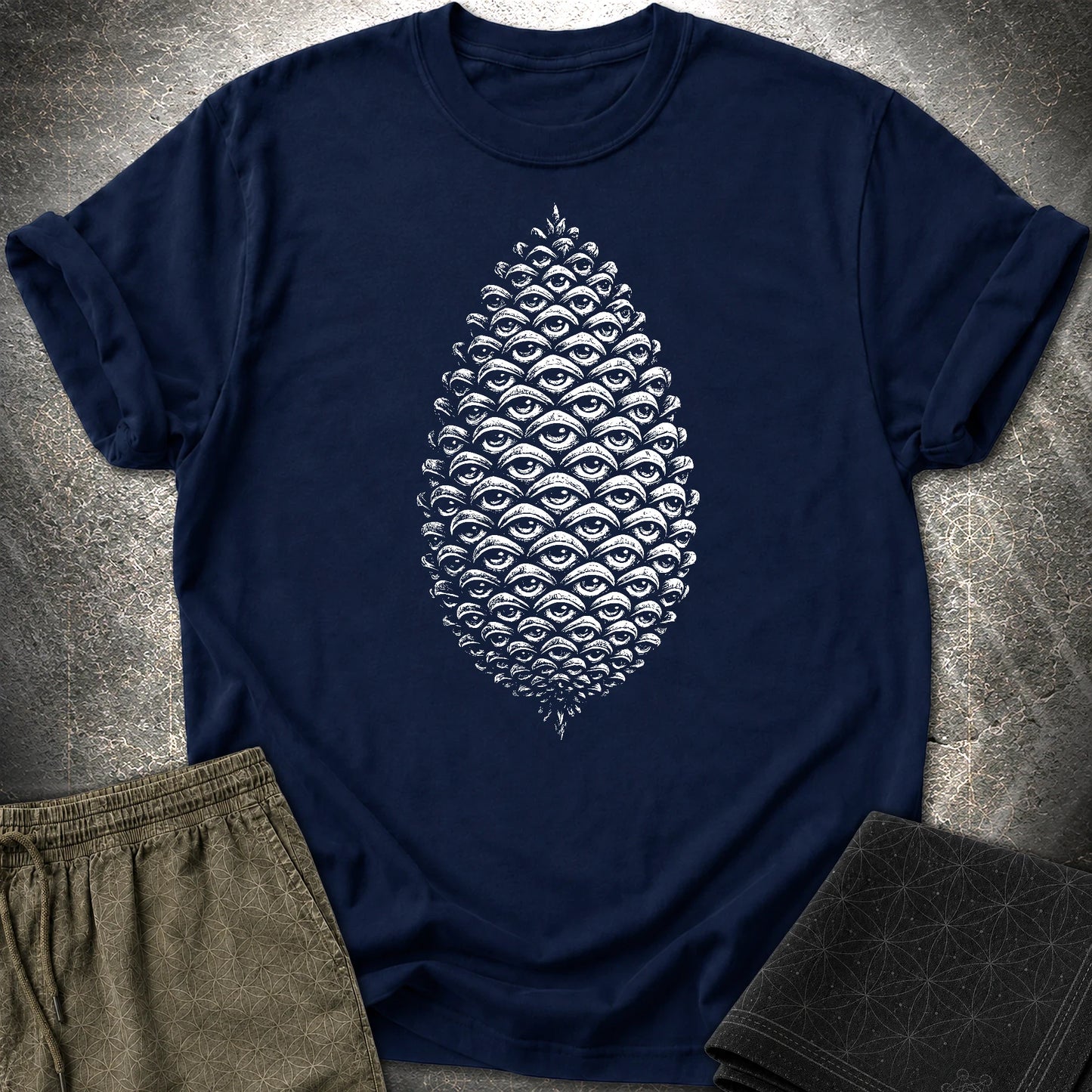 All Seeing Pinecone T-Shirt - All Seeing Pinecone T-Shirt - Navy