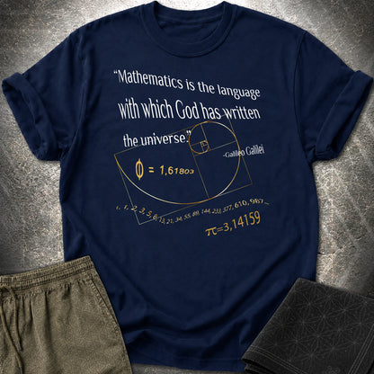 Galileo Galilei Quote T-Shirt - Galileo Galilei Quote T-Shirt - Navy