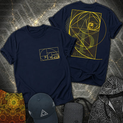 Golden Ratio Spirals 2 Sided T-Shirt - Golden Ratio Spirals 2 Sided T-Shirt - Navy