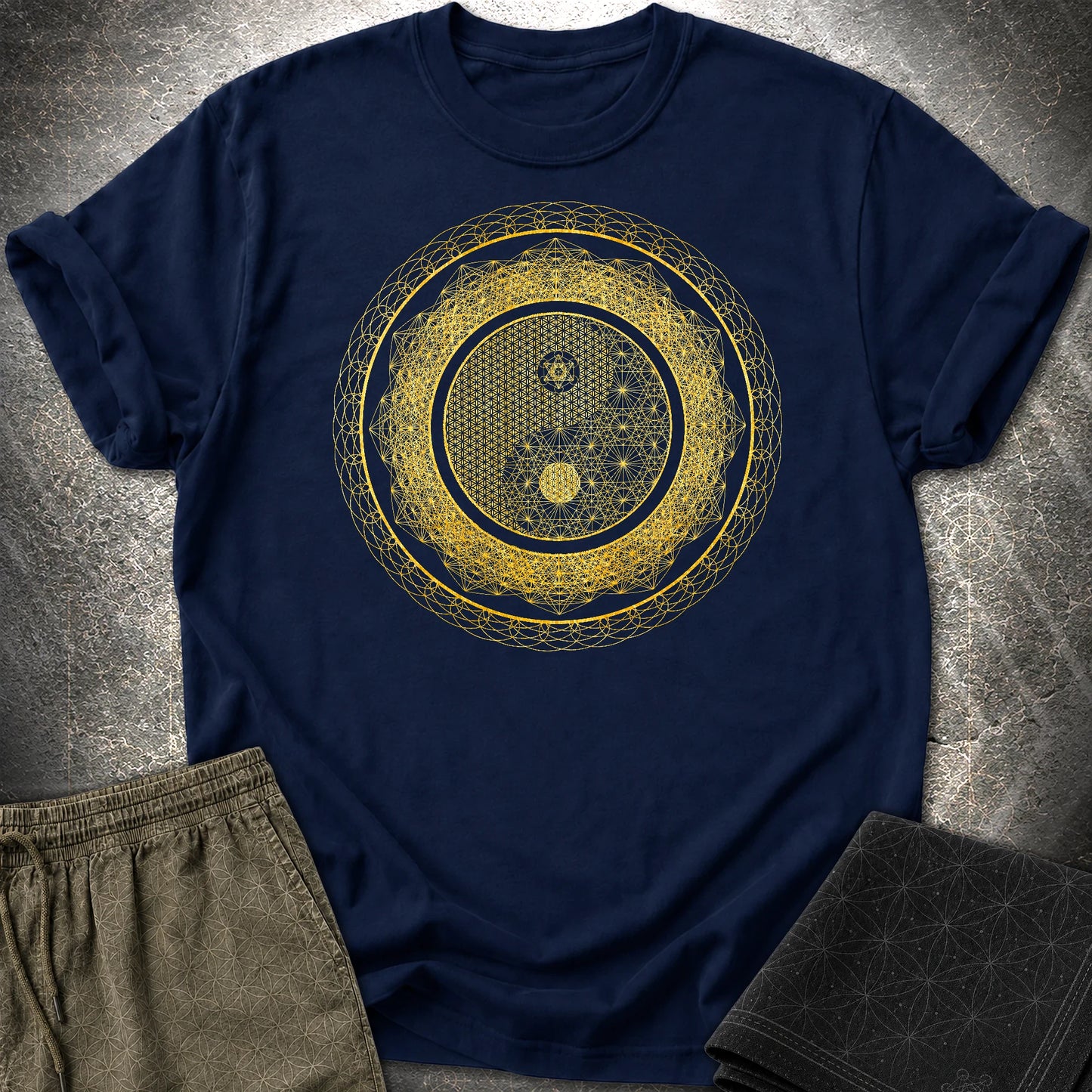 Yin Yang Gold T-Shirt - Yin Yang Gold T-Shirt - Navy