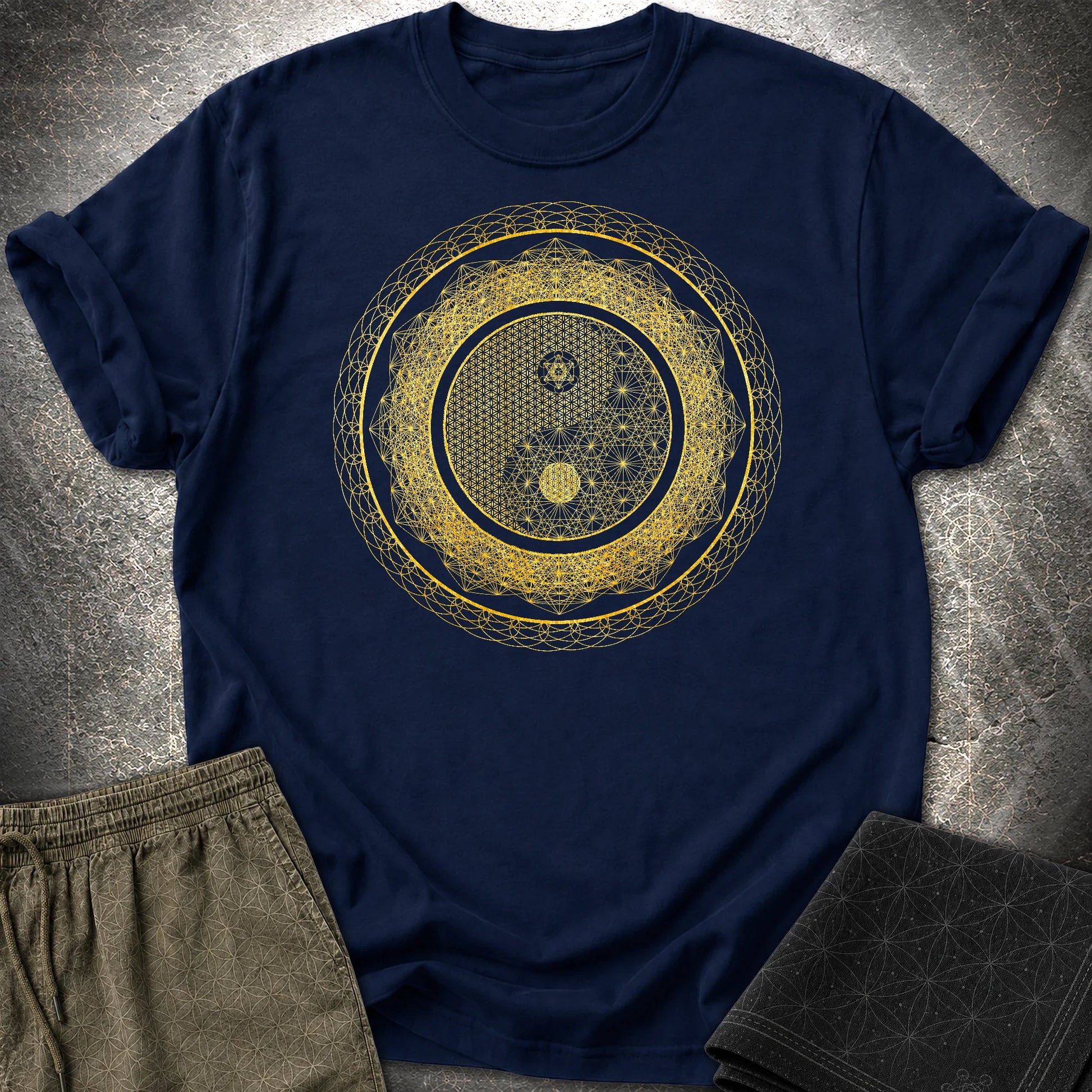 Yin Yang Gold T-Shirt - Yin Yang Gold T-Shirt - Navy