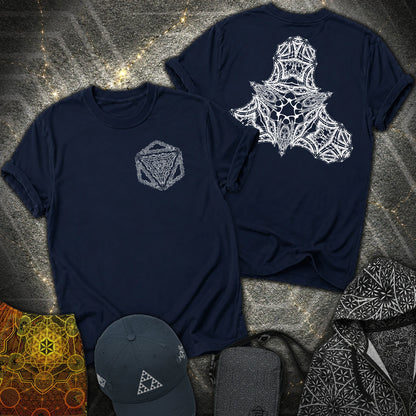 Organic Octahedron Geometry 2 Sided T-Shirt - Organic Octahedron Geometry 2 Sided T-Shirt - Navy