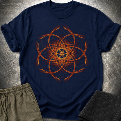 Geometric Sunset T-Shirt - Geometric Sunset T-Shirt - Navy