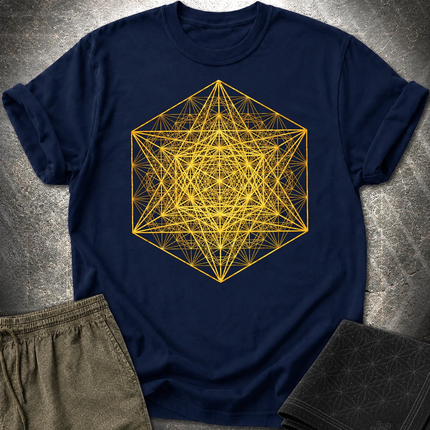 Metatron's Super Cube T-Shirt - Metatron's Super Cube T-Shirt - Navy