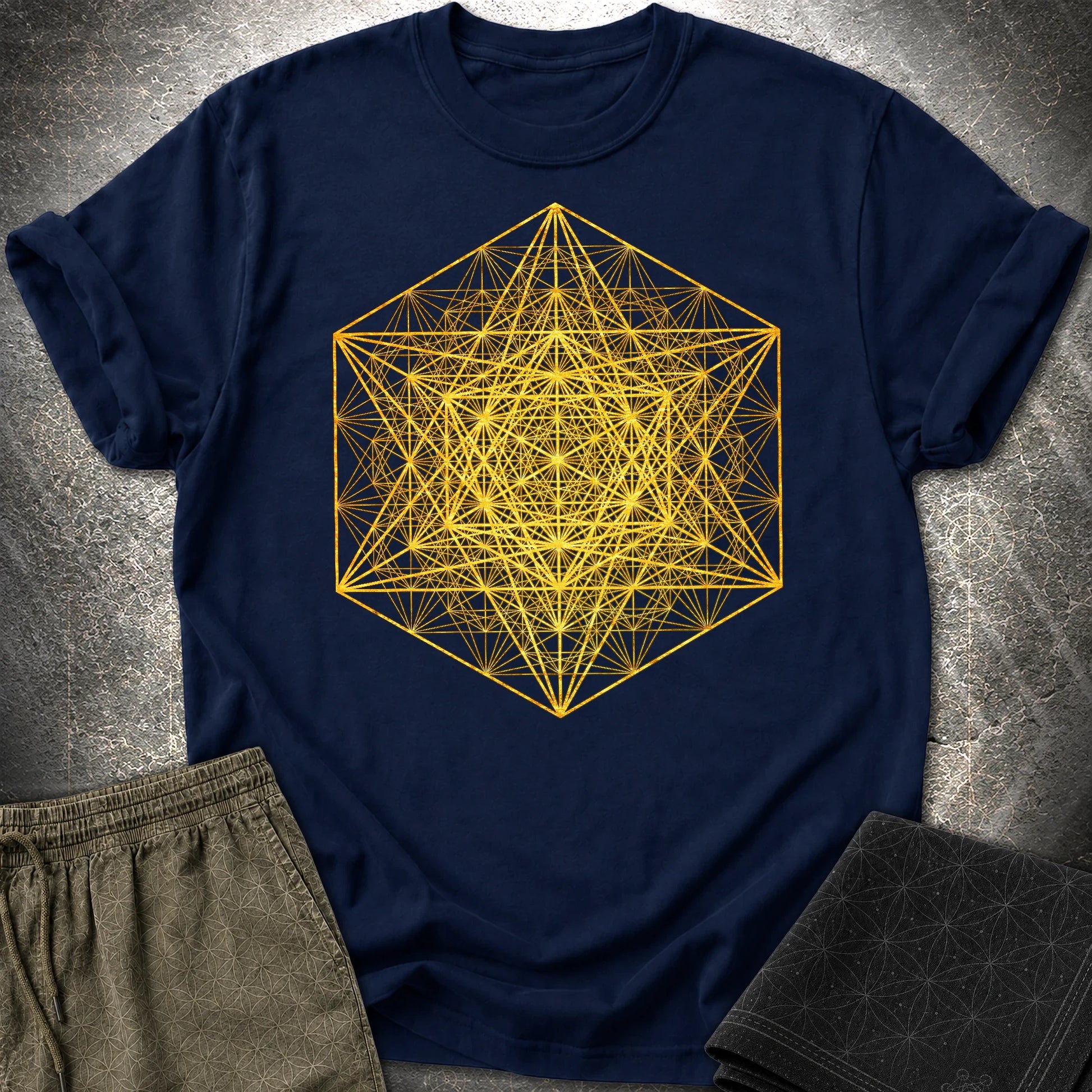 Metatron's Super Cube T-Shirt - Metatron's Super Cube T-Shirt - Navy
