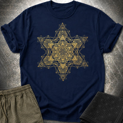 Metatron Fractal Star T-Shirt - Metatron Fractal Star T-Shirt - Navy