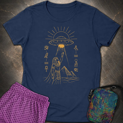 Pharaoh Reaching for the Sky Vessel - Pharaoh Reaching for the Sky Vessel Womens T-Shirt - Navy