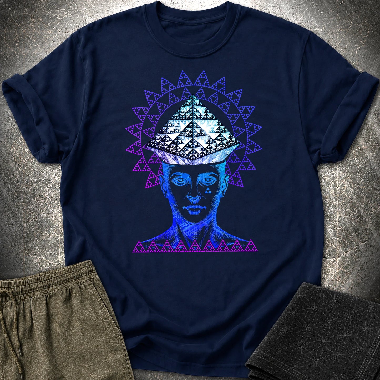Infinite Fractal Mind T-Shirt - Infinite Fractal Mind T-Shirt - Navy