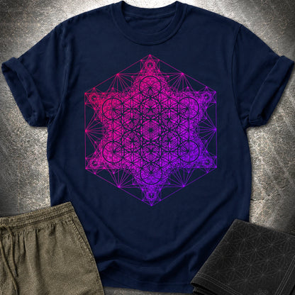 Metatron Fractal Super Structure T-Shirt - Metatron Fractal Super Structure T-Shirt - Navy