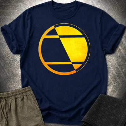 Crop Circle Orange Gold T-Shirt - Crop Circle Orange Gold T-Shirt - Navy