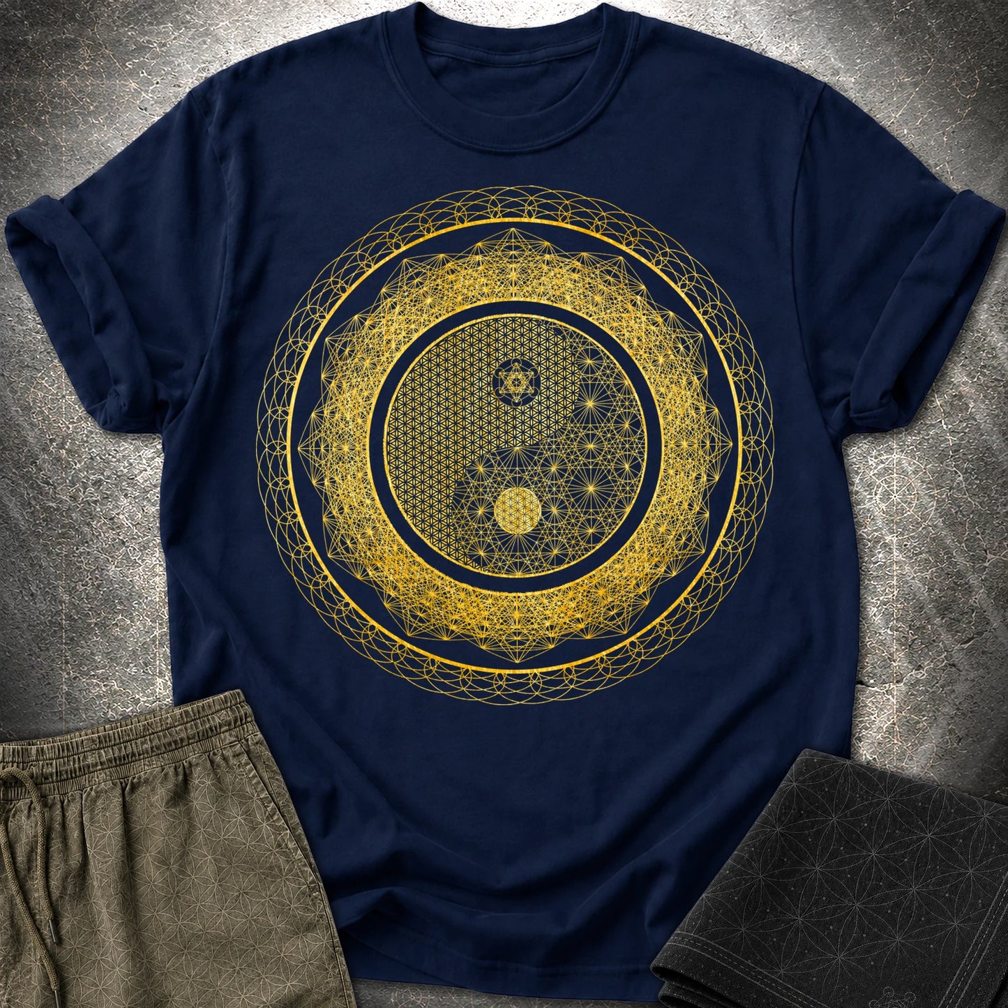 Yin Yang Gold T-Shirt - Yin Yang Gold T-Shirt - Navy