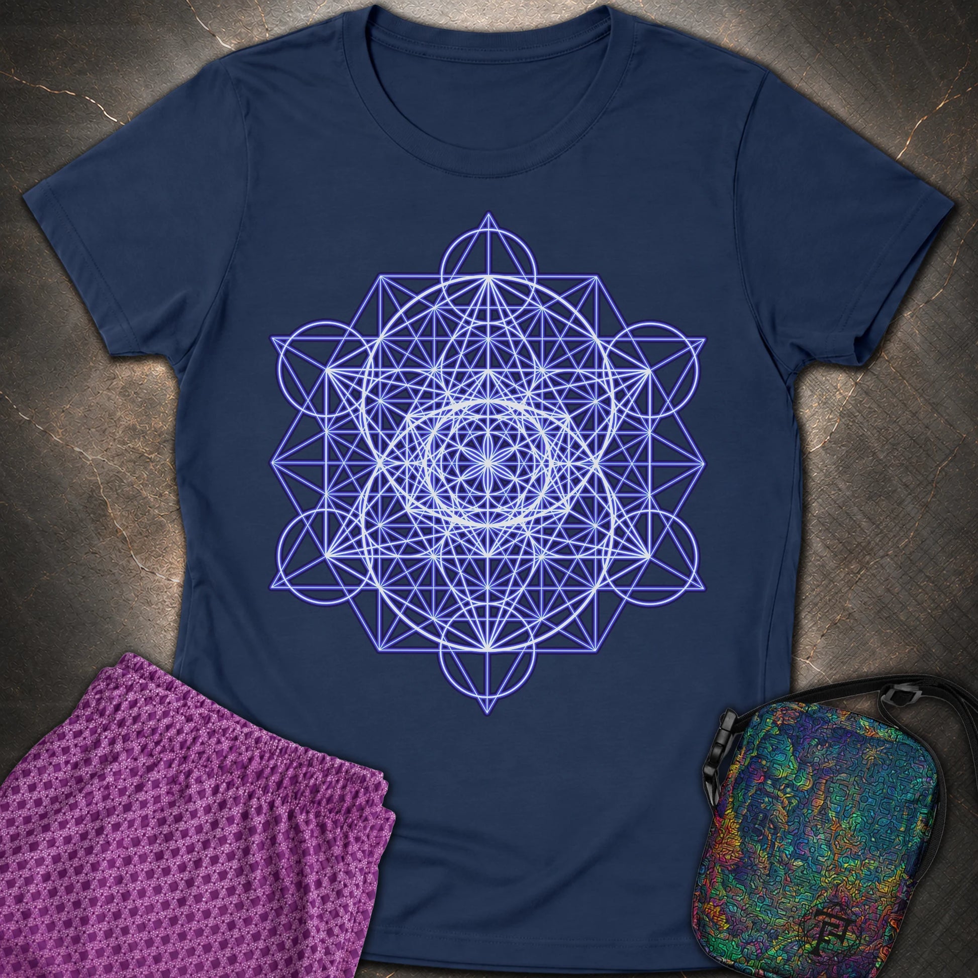 Vesica Eye Of The Universe - Vesica Eye Of The Universe Womens T-Shirt - Navy