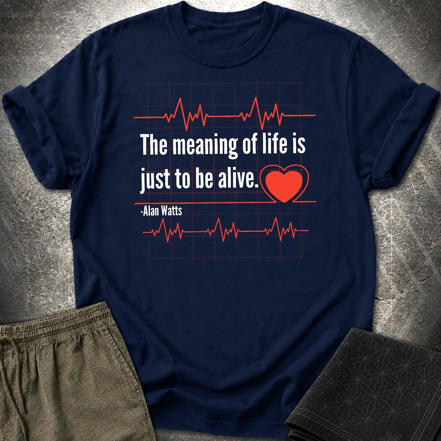 Alan Watts Life T-Shirt - Alan Watts Life T-Shirt - Navy