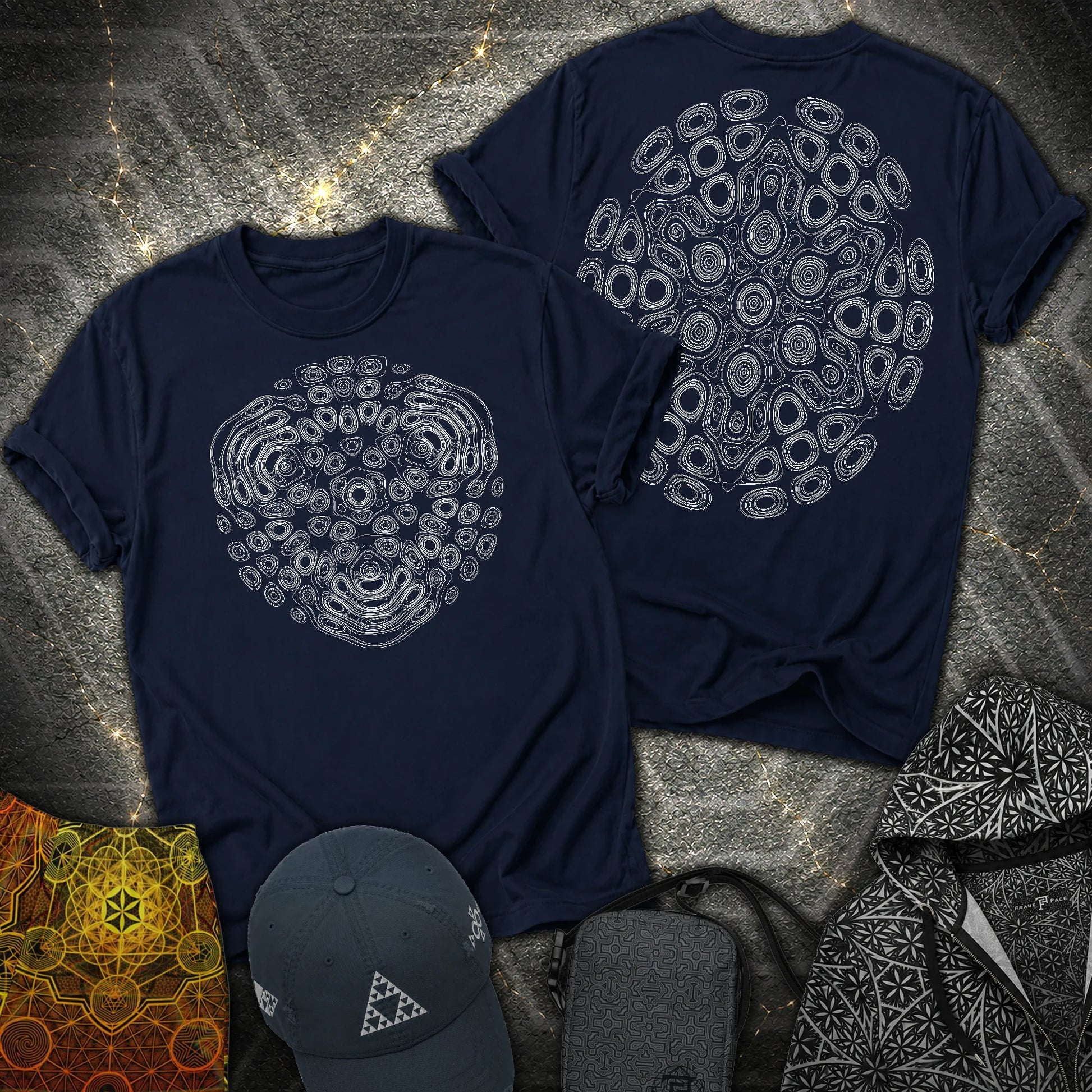 The Observers From Beyond 2 Sided T-Shirt - The Observers From Beyond 2 Sided T-Shirt - Navy