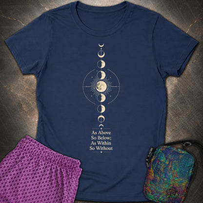 As Above So Below Moon - As Above So Below Moon Womens T-Shirt - Navy