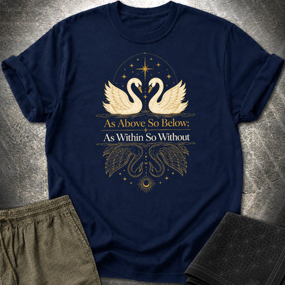 As Above So Below Swans T-Shirt - As Above So Below Swans T-Shirt - Navy