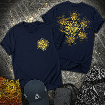 Metatron Fractal 2 Sided T-Shirt - Metatron Fractal 2 Sided T-Shirt - Navy