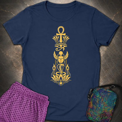 Sacred Symbols of Eternal Life - Sacred Symbols of Eternal Life Womens T-Shirt - Navy