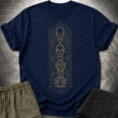 Alien Evolution T-Shirt - Alien Evolution T-Shirt - Navy