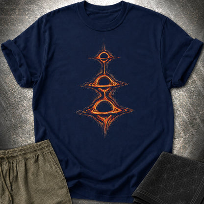 Cosmic Portals T-Shirt, Stacked Black Hole Shirt, Sci Fi Space Graphic Tee - Cosmic Portals T-Shirt, Stacked Black Hole Shirt, Sci Fi Space Graphic Tee - Navy