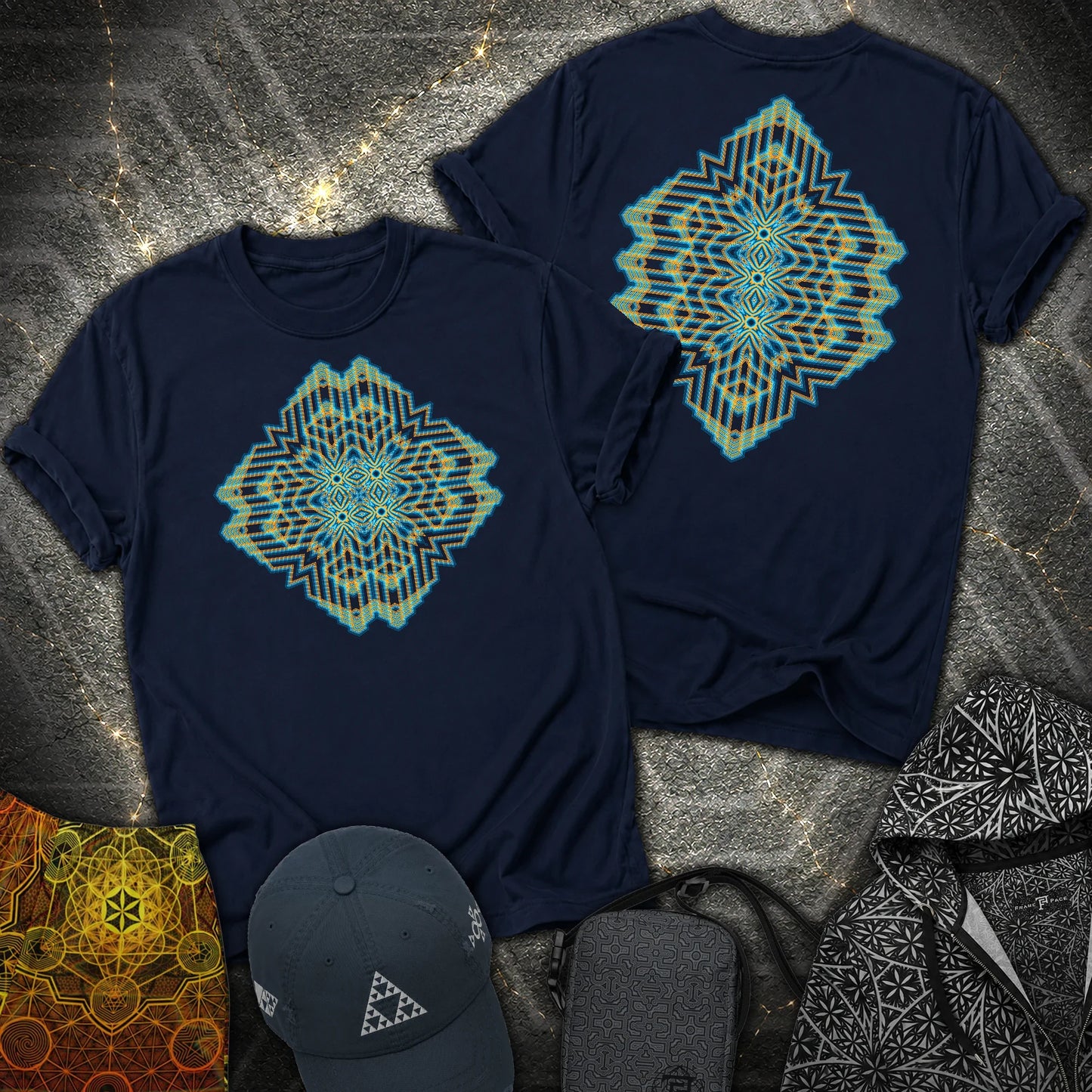 Triune Signal Temple 2 Sided T-Shirt - Triune Signal Temple 2 Sided T-Shirt - Navy