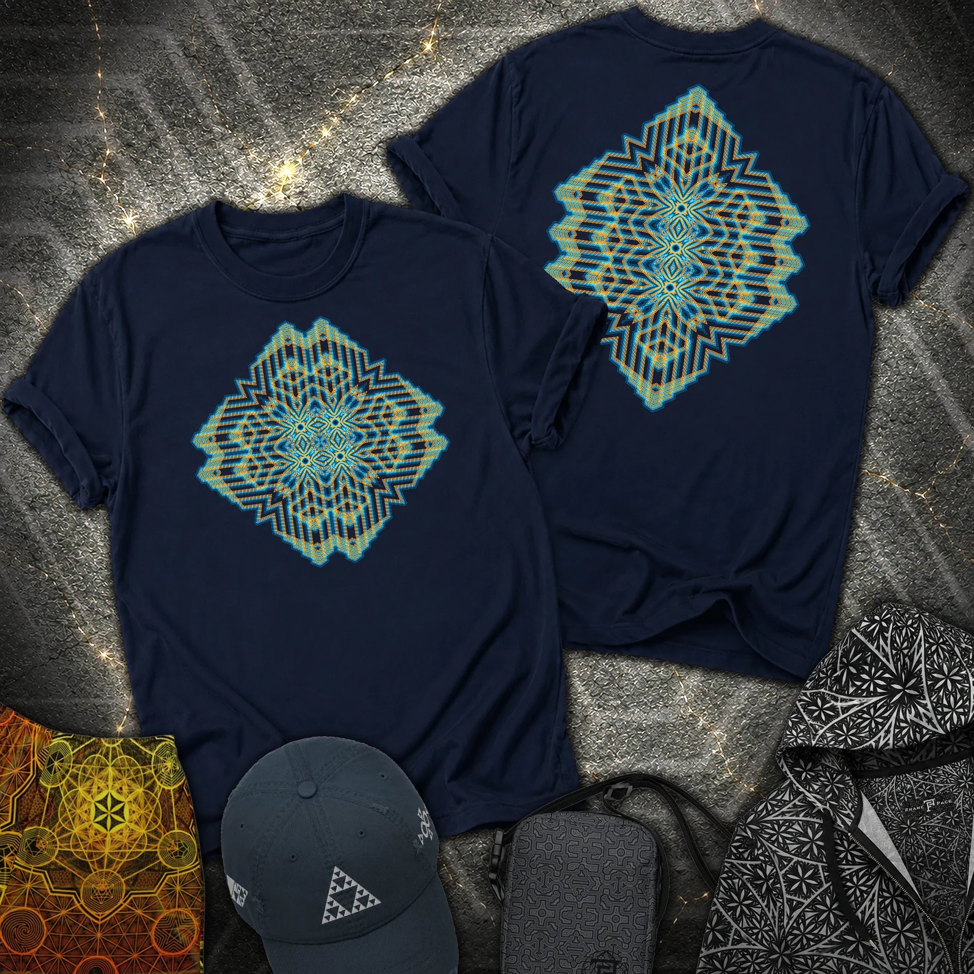 Triune Signal Temple 2 Sided T-Shirt - Triune Signal Temple 2 Sided T-Shirt - Navy