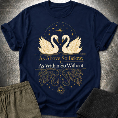 As Above So Below Swans - As Above So Below Swans T-Shirt - Navy