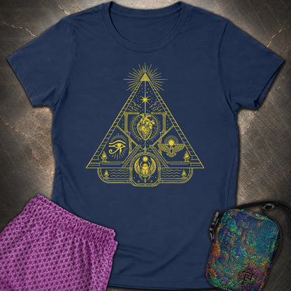 Mystic Pyramid of the Sacred Heart - Mystic Pyramid of the Sacred Heart Womens T-Shirt - Navy