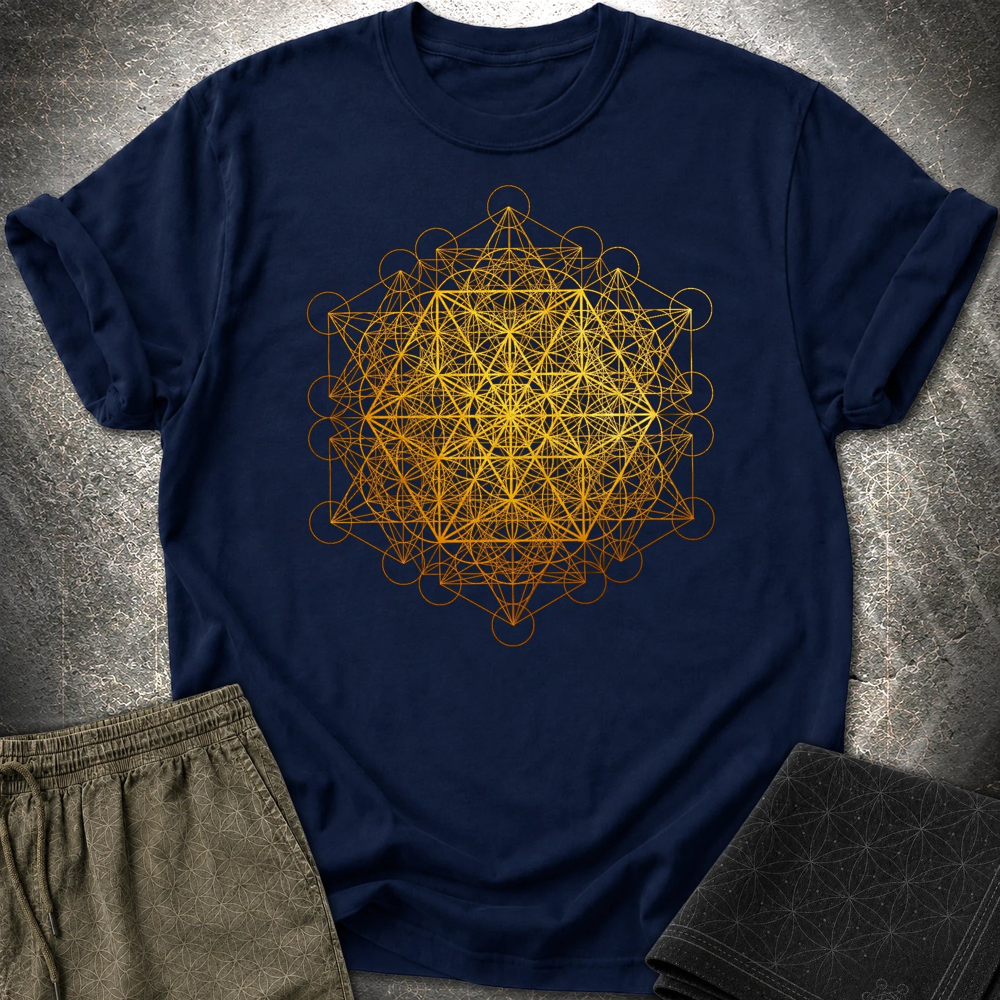 Metatron Vector Equilibrium T-Shirt - Metatron Vector Equilibrium T-Shirt - Navy