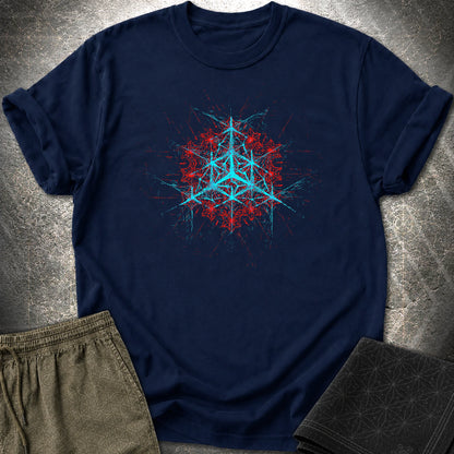 Geometric Glitch T-Shirt - Geometric Glitch T-Shirt - Navy