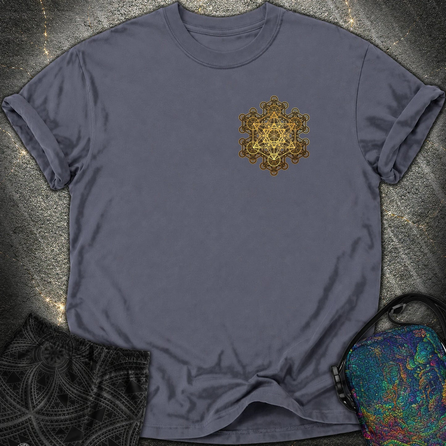 Metatron Fractal Star Comfort T-shirt - Metatron Fractal Star Comfort T-shirt - Navy