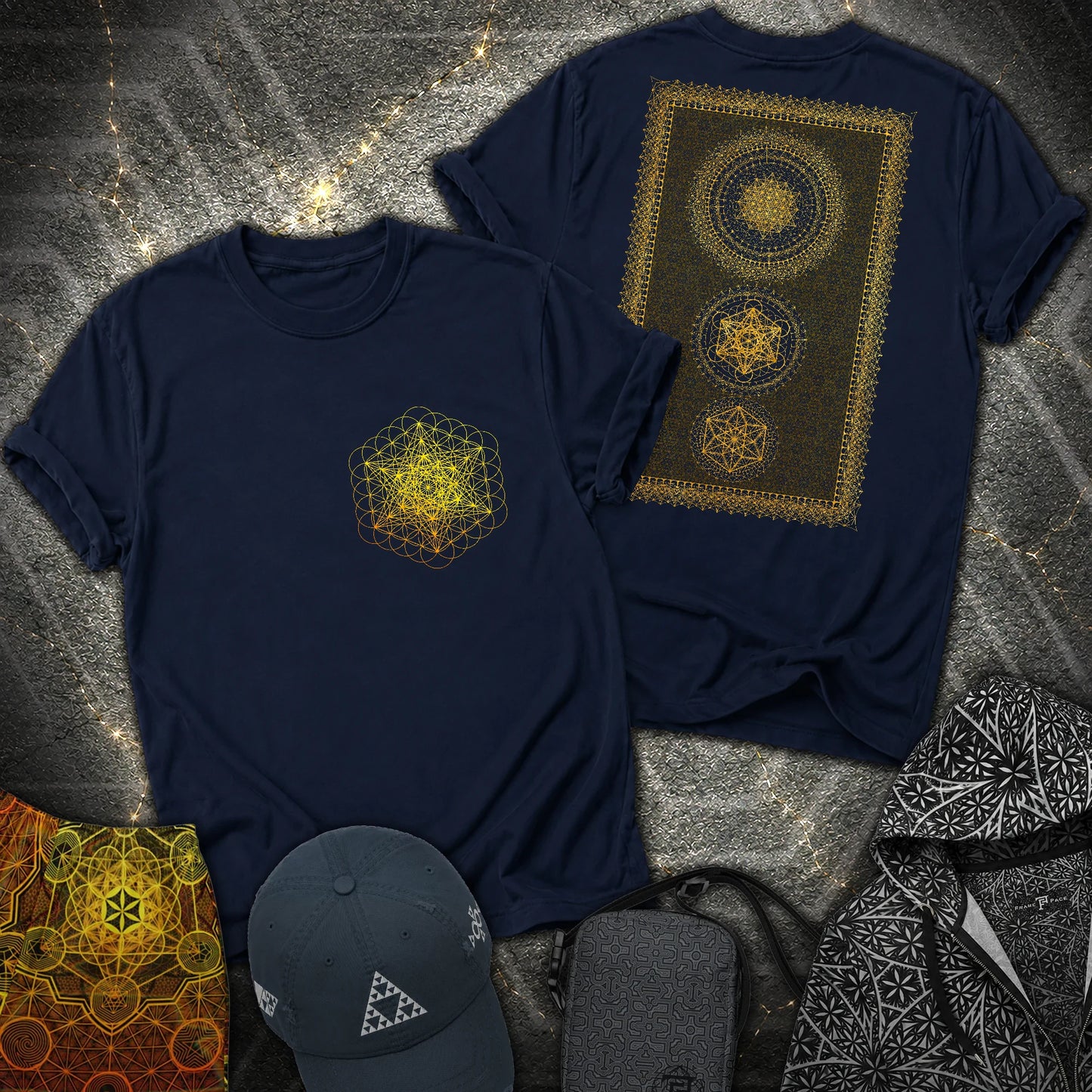 Metatron Artwork 2 Sided T-Shirt - Metatron Artwork 2 Sided T-Shirt - Navy