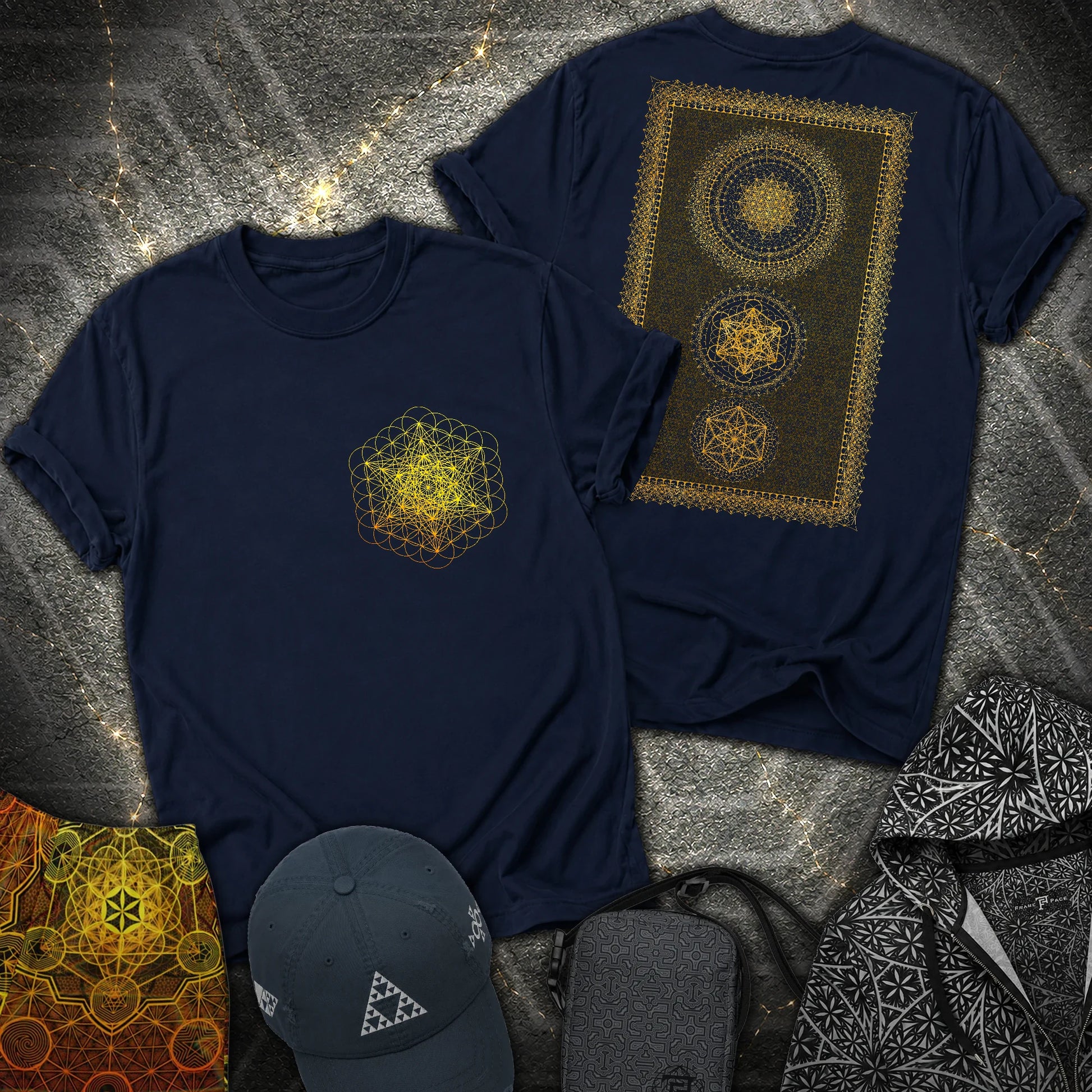 Metatron Artwork 2 Sided T-Shirt - Metatron Artwork 2 Sided T-Shirt - Navy
