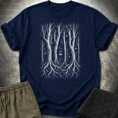 Forest Consciousness Watching T-Shirt - Forest Consciousness Watching T-Shirt - Navy