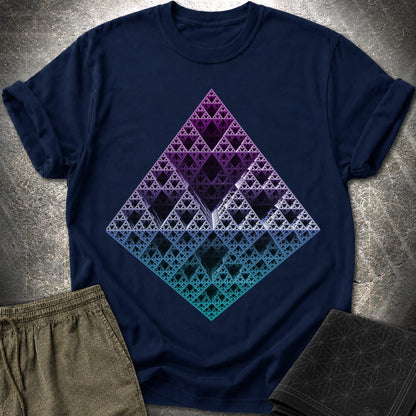 Sierpinski 3D Fractal T-Shirt - Sierpinski 3D Fractal T-Shirt - Navy
