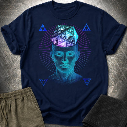 The Mathematitian Fractal Mind T-Shirt - The Mathematitian Fractal Mind T-Shirt - Navy
