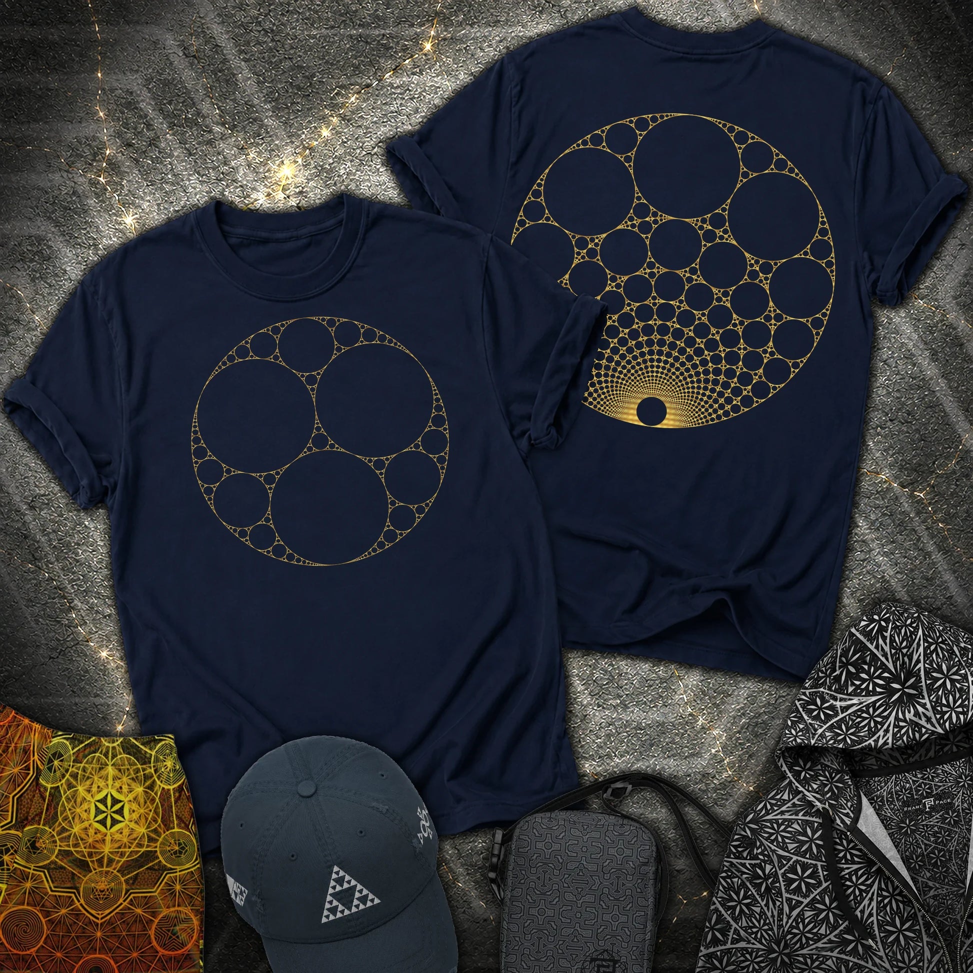 Apollonian Gasket 2 Sided T-Shirt - Apollonian Gasket 2 Sided T-Shirt - Navy