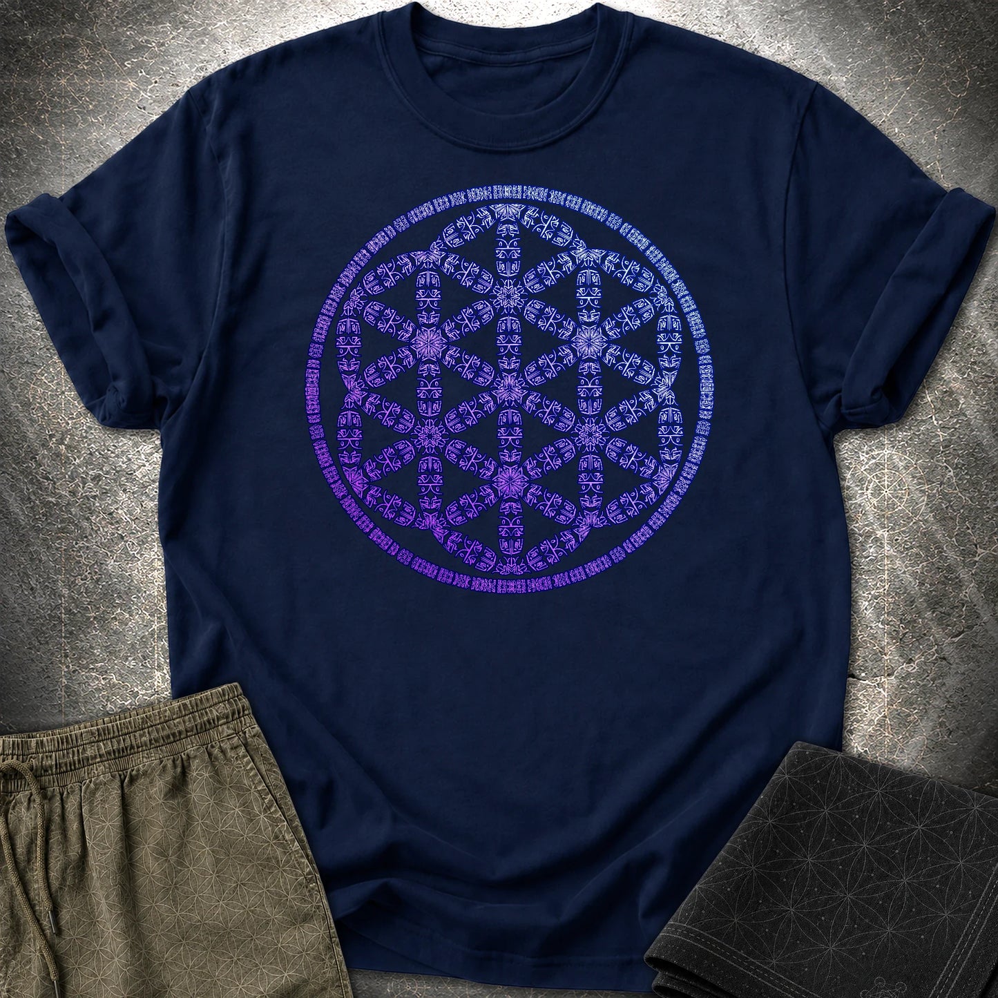 Seed Of Life Purple T-Shirt - Seed Of Life Purple T-Shirt - Navy