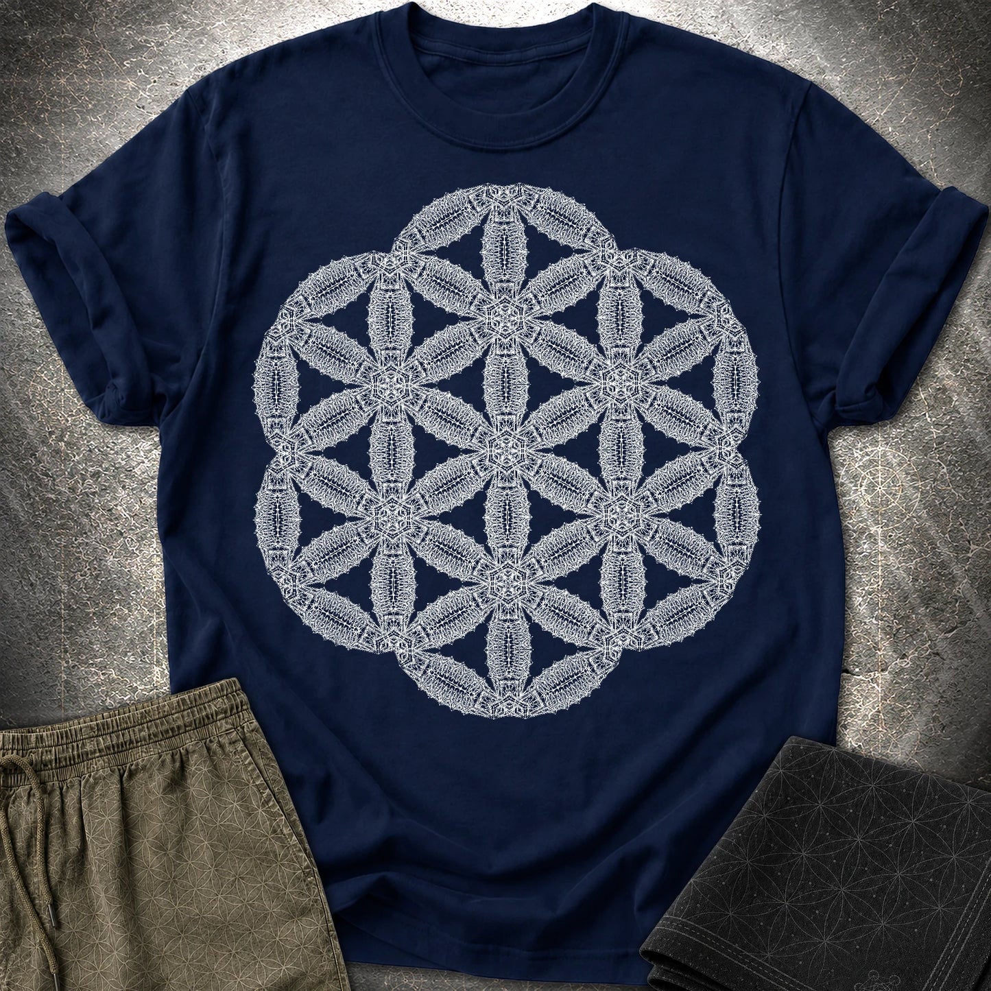 Organic Seed Of Life T-Shirt - Organic Seed Of Life T-Shirt - Navy