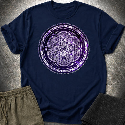 Seed Of Life Tribal Sacred Geometry T-Shirt - Seed Of Life Tribal Sacred Geometry T-Shirt - Navy