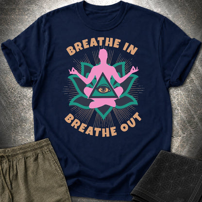 Breathe In Breathe Out T-Shirt - Breathe In Breathe Out T-Shirt - Navy