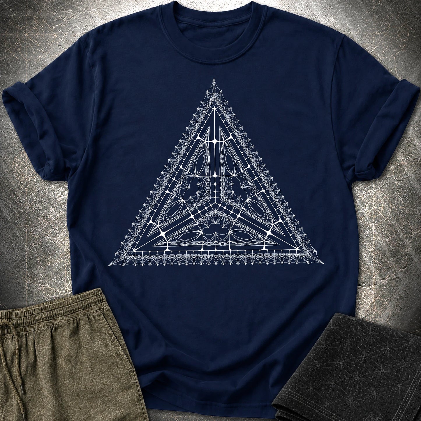 Organic Tetrahedron T-Shirt - Organic Tetrahedron T-Shirt - Navy