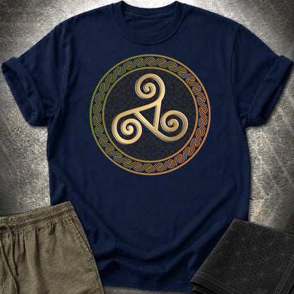 Celtic Triskelion T-Shirt - Celtic Triskelion T-Shirt - Navy