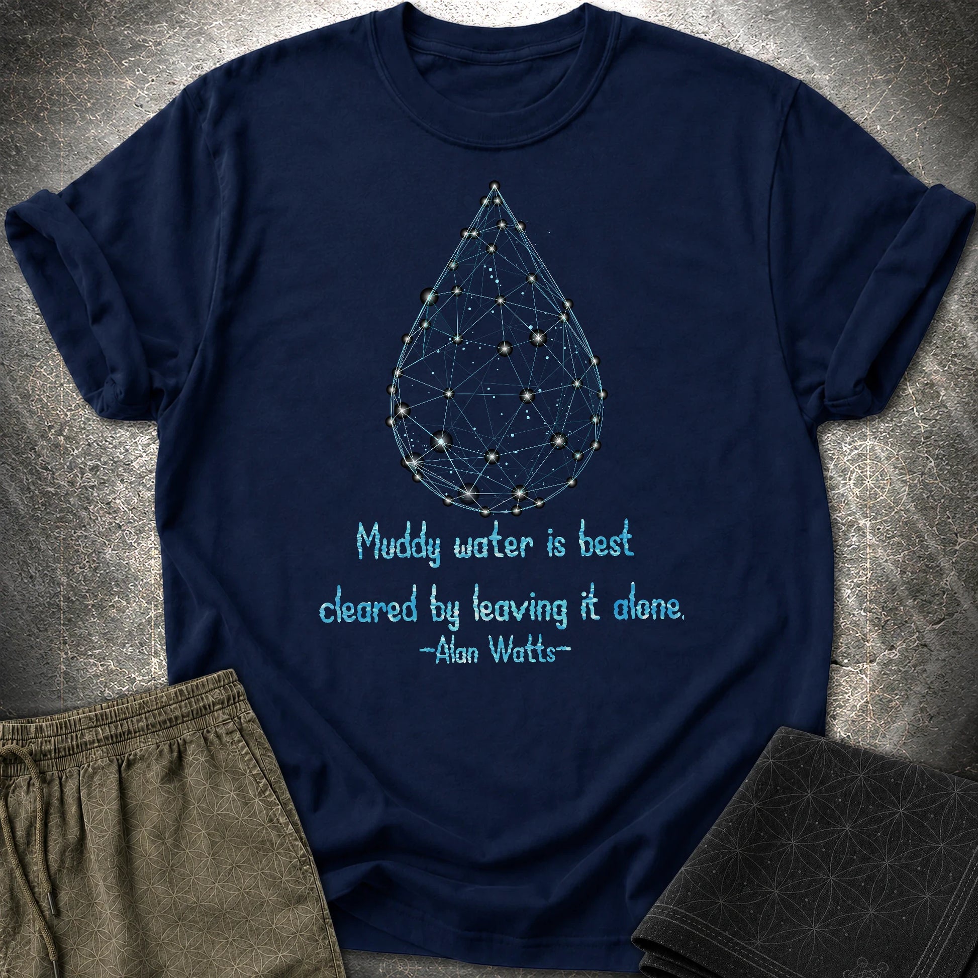 Alan Watts Muddy Water T-Shirt - Alan Watts Muddy Water T-Shirt - Navy
