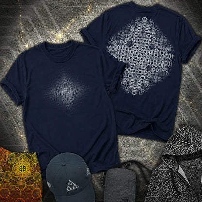 Cymatic Frequency 2 Sided T-Shirt - Cymatic Frequency 2 Sided T-Shirt - Navy